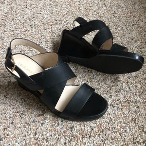 Cole Haan leather wedge sandals size 8